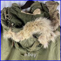 Korean War US Army m51 Fishtail Stonetail with Liner & Fur Hood MOD