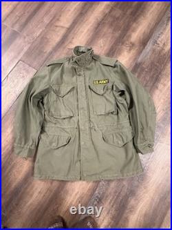 Korean War US Field Coat Cotton Wind Resistant Sateen WRT OG 107 1951 Medium