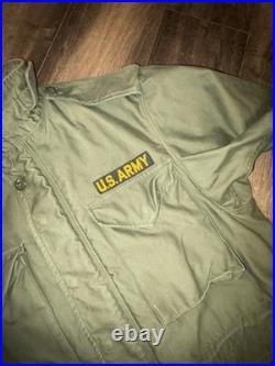 Korean War US Field Coat Cotton Wind Resistant Sateen WRT OG 107 1951 Medium