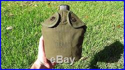 Korean War US MILITARY USMC MARINE CORPS CANTEEN COVER 1952 Collette with Cup