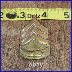 Korean War US Marine Corps Staff Sergeant Screw Back Helmet Badge Theater Made