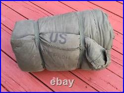 Korean War US Military Army 1950 Down Mummy Sleeping Bag Shell + Ground Barrier