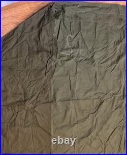 Korean War US Military Army Half Shelter Tent Pup Green (WWII Stakes & Poles)