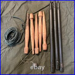 Korean War US Military Army Half Shelter Tent Pup Green (WWII Stakes & Poles)