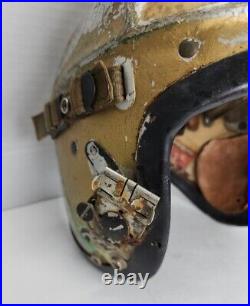 Korean War US Navy Gentexite H-4 Pilots Flight Helmet Sz Small Painted AS-IS