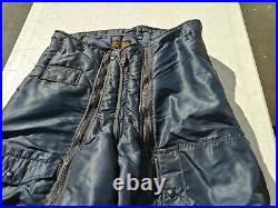 Korean War USAAF D-1A Blue Heavy Flying Trousers Size 36 MFG S. H. Knopf MFG