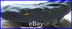 Korean War USAF Officer Uniform Crusher Style Cap Pin Cover Wool Blue Medium