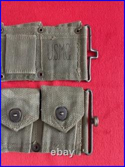 Korean War USMC MARINE CORPS M1 Garand Rifle Ammo Ammunition Belt 10 Pocket Korean War USMC MARINE CORPS M1 Garand Rifle Ammo Ammunition Belt 10 Pocket