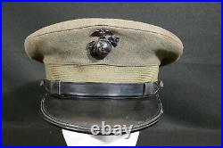 Korean War USMC Marine Corps Officers' Service Visor Hat Cover Named Maj. POPKIN
