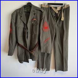 Korean War USMC Marine Corps Uniform Named With Marksman Badges