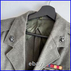 Korean War USMC Marine Corps Uniform Named With Marksman Badges