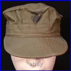Korean War USMC Marine Corps Utility Cap Cover HBT Hat EGA Stamped 1952 Contract