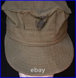 Korean War USMC Marine Corps Utility Cap Cover HBT Hat EGA Stamped 1952 Contract