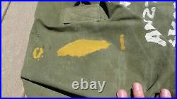 Korean War USMC US Marine Corps Military OD Duffle Bag Named Unis ++