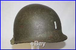 Korean War Us Army Officer M1 Combat Helmet With Liner Dated 1950's
