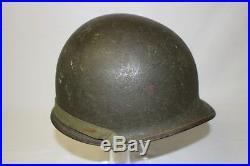 Korean War Us Army Officer M1 Combat Helmet With Liner Dated 1950's