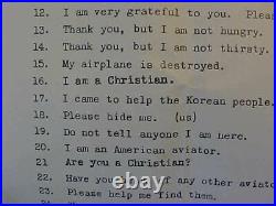 Korean War Us Aviator Paper Blood Chit Korean Pointie Talkie From Wwii Ace