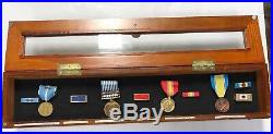 Korean War Veteran Display Shadow Box 4 Medals & 6 Ribbons