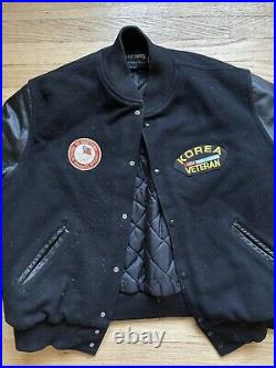 Korean War Veteran Letterman Leather Jacket