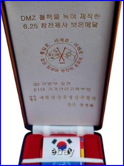 Korean War Veterans Memorial Medal Made from Melted DMZ Barbed Wire Fence
