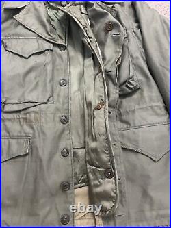 Korean War WW2 RARE M1943 Field Jacket Size 38R Army Military Medium With Liner