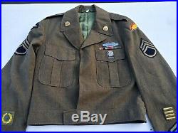 Korean War/WW2 US Army 41st Infantry Sergeant Ike Jacket Size 40R