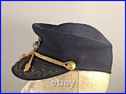 Korean War Women's Officer Us Marine Corps Usmc Blue Cap Bullion & Early Ega
