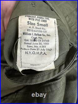 Korean War era U. S. Army M-1947 Overcoat Parka withLiner, Soldier Modified