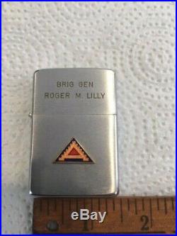 Korean War era Zippo Lighter 7th US Army Named General Roger M Lilly 1950-57 NEW