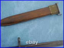 Korean war 10 inch BAYONET & SCABBARD M1 GARAND korean marked KS 60-6 Korea