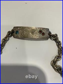 Korean war era jeweled bracelet Silver
