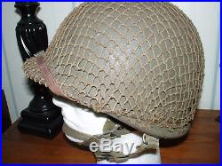 Late WW2/ Korean War US Army M1C Paratrooper Helmet. Original