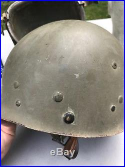 Late WW2/Korean War US M1 Paratrooper Helmet Westinghouse Liner Named A466