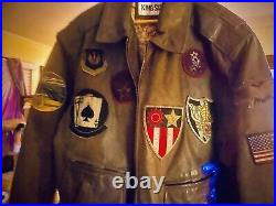Leather Vintage Pilot Bomber Jacket From Korean War