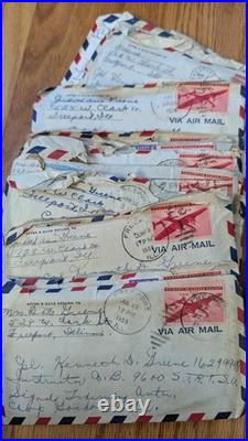Letters 1950s Korean War Era Letters AOP Air Mail Vintage Mail Family