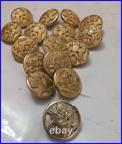 Lg Lot Of 15 + 1 C22 Gold Korean War Army Buttons Lg