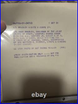 Lot Of 10 TEN Original Korean War Press Photos UN General Patch Uniform 8x10