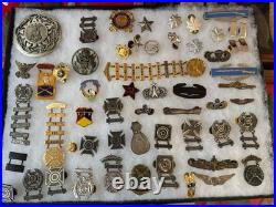 Lot Of WWII Korean Vietnam Cold War Military Badges Ranks Pins