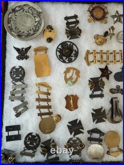 Lot Of WWII Korean Vietnam Cold War Military Badges Ranks Pins
