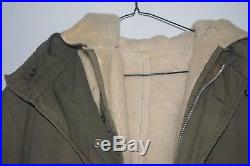 M-1947 US ARMY Overcoat Parka Korean War Dated 1950 Size Medium with Fleece Liner