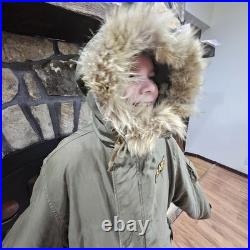 M-1948 M-48 Fishtail ARMY Military parka Korean War Complete With Liner Small
