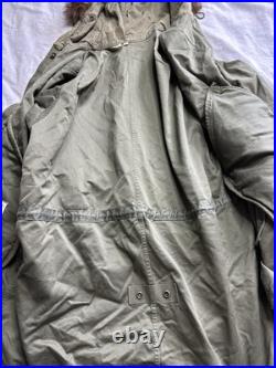 M-1948 M-48 Fishtail parka Korean War Era Size Medium Fur Hood M48