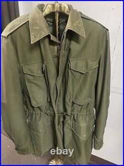 M-1950 Fishtail Field Jacket Medium Korean War With Button Silk & Terry Lining