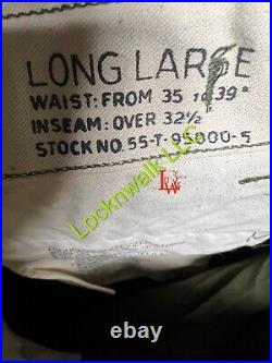 M-1951 Field Trousers Pants Korean War US Army Sz Large Long Dated 1951 New NOS