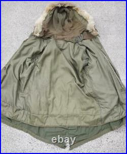 M-1951 FishTail Hooded Parka with Fur & Wool Liner M Korean War Vintage Coat