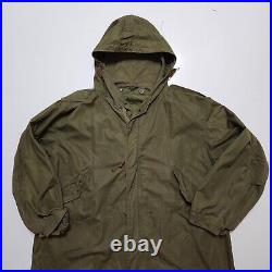 M-1951 Shell Parka Jacket Vintage 1950s USA Military Korean War Fishtail