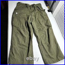 M-1951 US Army Military Field Trousers Medium Short M51 Cargo Pants Vtg 50s