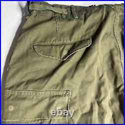 M-1951 US Army Military Field Trousers Medium Short M51 Cargo Pants Vtg 50s