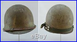 M1 Steel Pot Helmet & Westinghouse Fiber Liner WW2 Korean War Era Swivel Bale