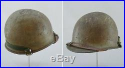 M1 Steel Pot Helmet & Westinghouse Fiber Liner WW2 Korean War Era Swivel Bale